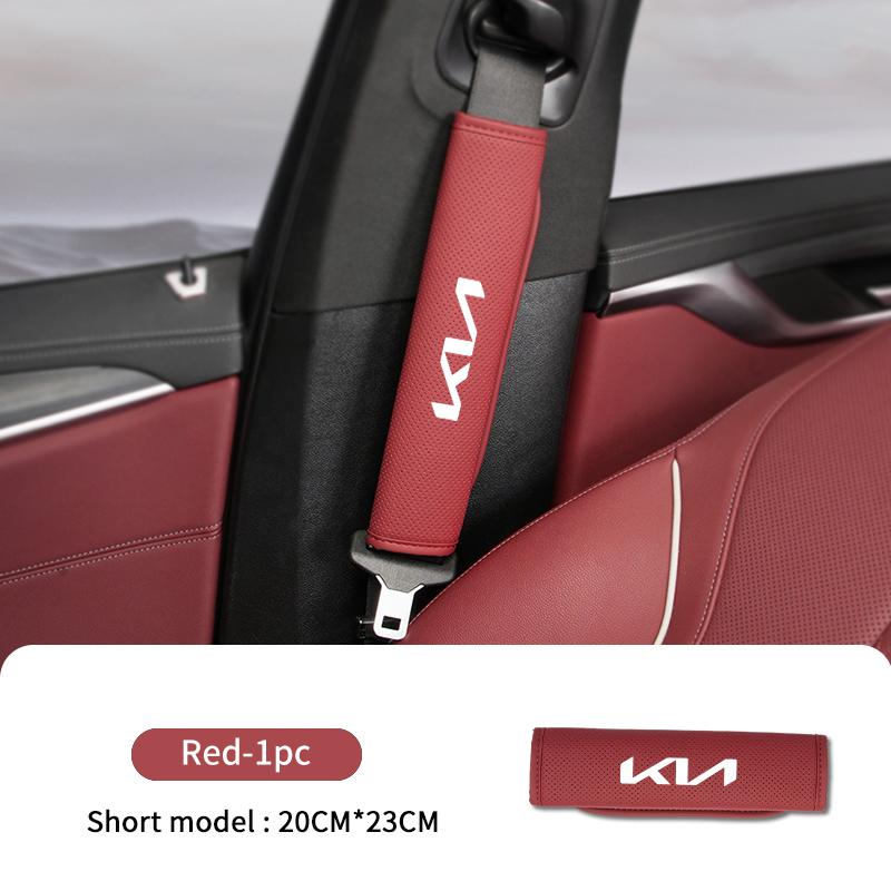 ABF3 Leather Car Seat Safety Belt Soft Protector Shoulder Strap Pad For KIA Sorento Stinger Soul Spectra Niro Cadenza Sephia