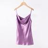 Women's Multicolor Satin Drape Camisole - Elegant Loose Fit with an Acetate Inner Layer