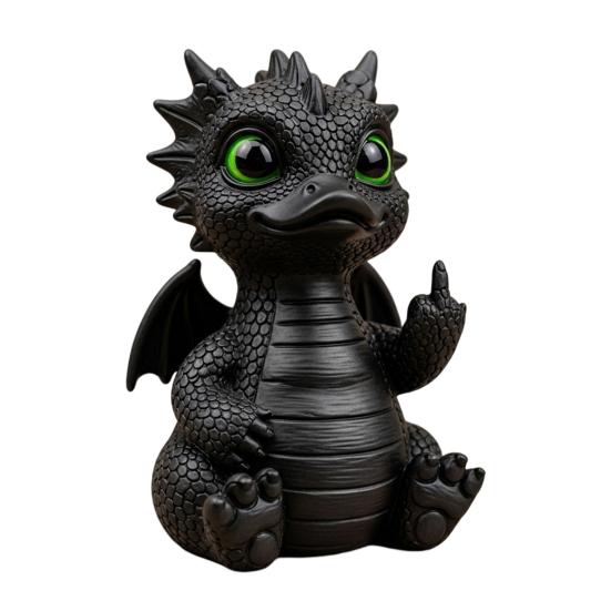 Dragon Duck Figurine Middle Finger Dragon Statue Desk Buddy Sassy Flip-off Duck Dragon Prank Gift