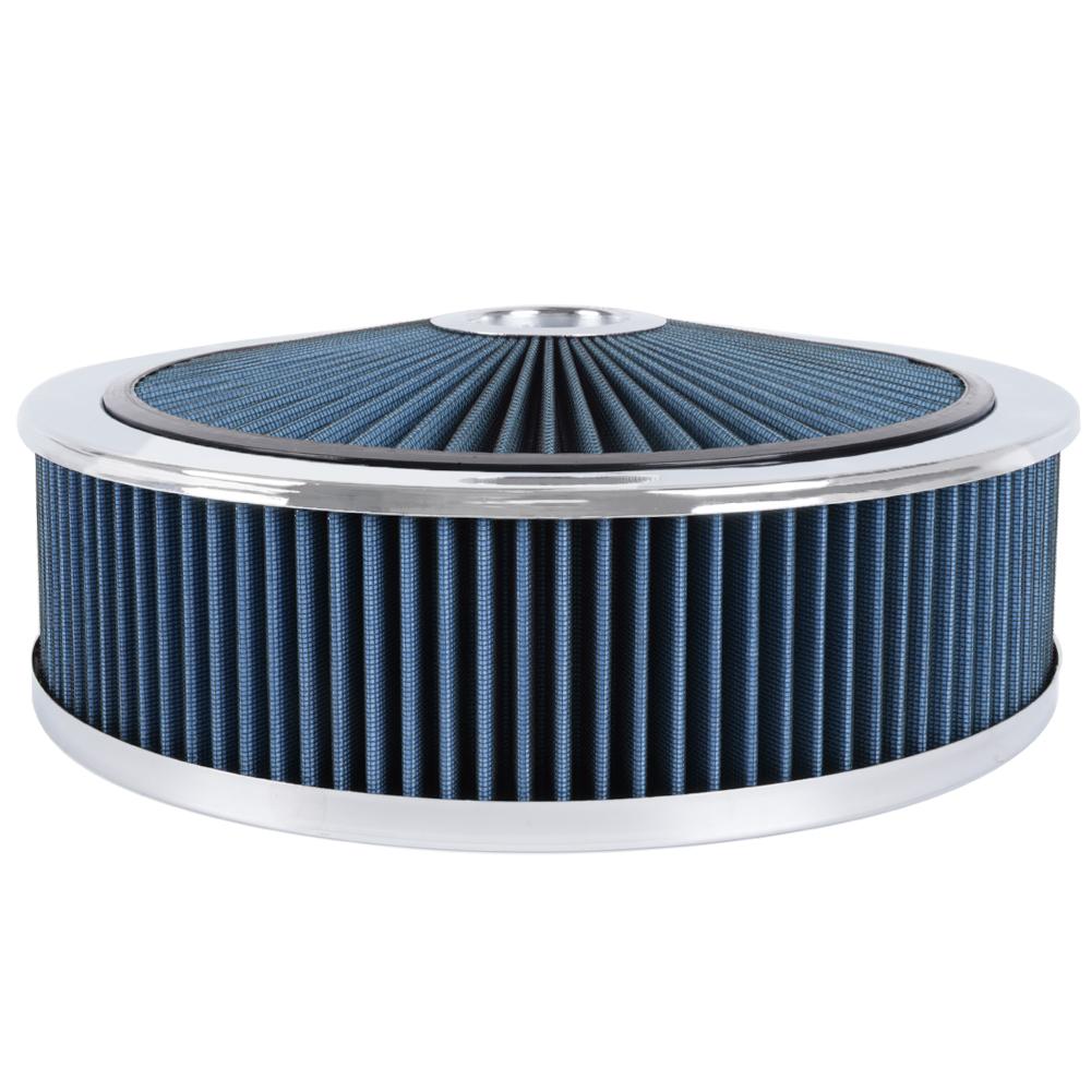 RASTP-14" x 4" Washable Round Super Flow Thru Air Cleaner Filter For 5-1/8 Carb Neck OFI177