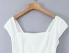 2025 Autumn/Winter Women's Retro Square Neck Dress with Hollow Back and Tie-up Detail