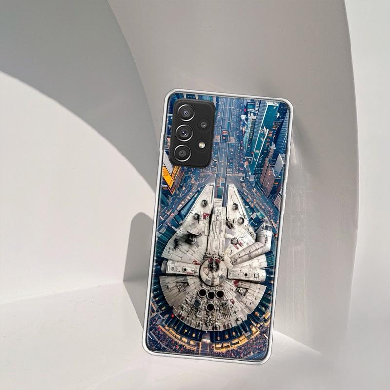Millennium Falcon in Space Phone Case for Samsung A54 A57 A37 A17 A14 A15 A12 A24 A34 A55 A35 A25 A52S A07 A05S A04S A22 A32 A72