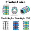 3Pcs 3 Style Titanium Alloy European Beads, Large Hole Beads, Grooved Beads, Column, Mixed Color, 14x10mm, Hole: 5.8~6mm, 1pc/style