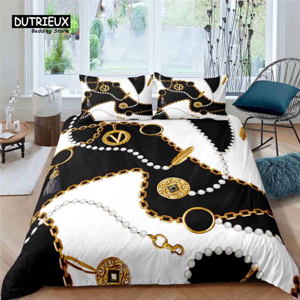 Luxury 3D Belts and Chains Print 2/3Pcs Soft Duvet Cover and PillowCase Queen and King EU/US/AU Size Kids Bedding Sets