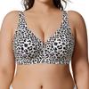 Plus Size Leopard Print Push Up Bra Thin Jelly Support Underwire Bra
