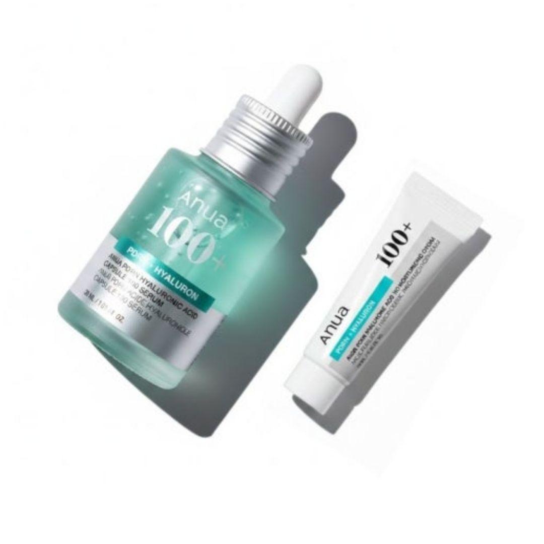 Anua PDRN Hyaluronic Acid Capsule 100 Serum 30ml + Hydrating Cream 30ml Skincare Set Serum 30ml + Cream 30ml Set