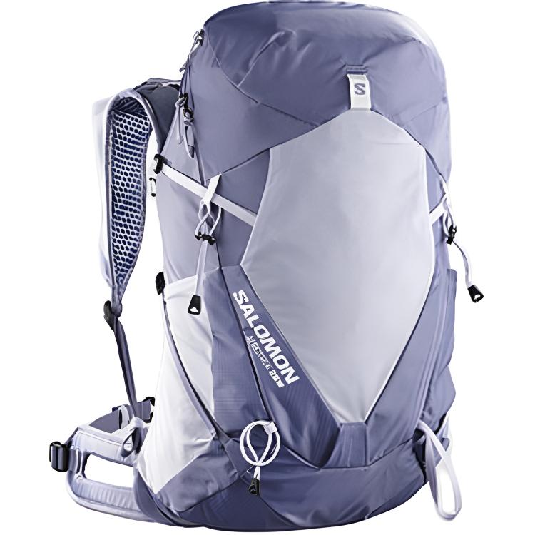 SALOMON 28л Двухлямочный уличный рюкзак Полиэстер Цвет: Орлиный серый, синий и белый Женский LC2857200 S/M