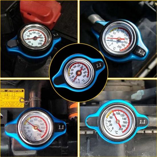 For Racing Thermostatic Gauge Radiator Cap 1.1 Bar Big Head Water Temp Meter US