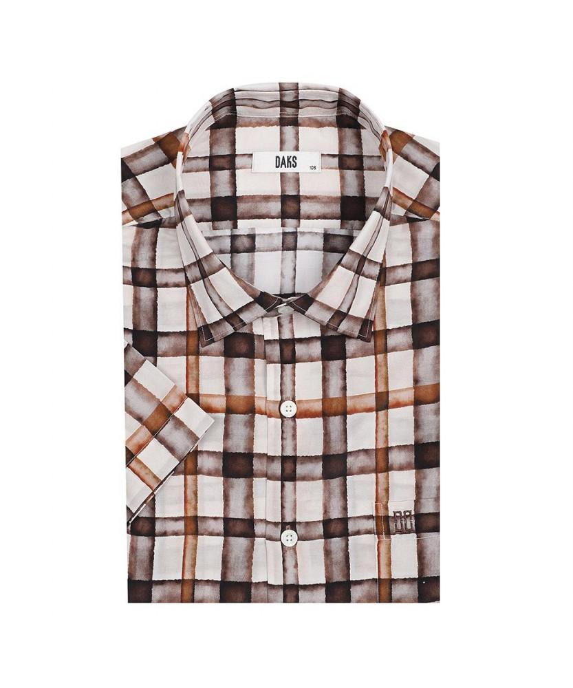 Dagseusyeocheu Silk Blend Medium Check Casual Short Sleeve Shirt_Dls1Shcs142I1