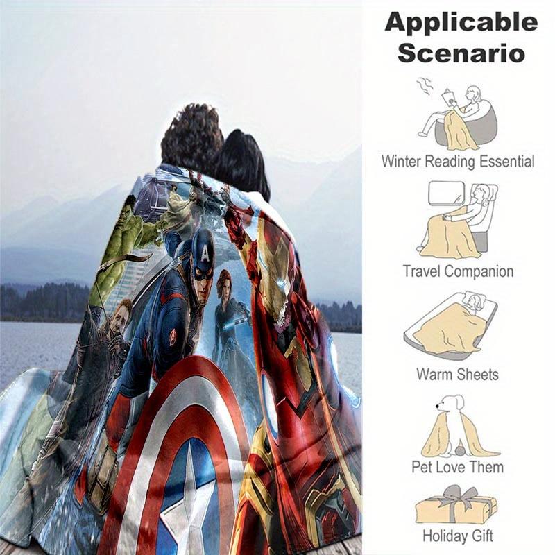 1pc Avengers Printing Blanket - Soft, All-Season Throw for Living Room, Bedroom,Personalized Gift with Adorable Cartoon Design