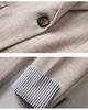 Damen Einzelknopf Gestreifte Manschette Langarm Blazer Unifarbener Schlanker Sitz Lässiger Büro Anzug Jacke Große Größen