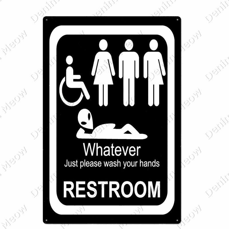 Keine Ablagerungen Vintage Metallblechschilder, Toilettenschilder, Retro Plakette, Lustiges Wortkunst-Poster, Bar, Café, Wanddekoration, Damen Herren