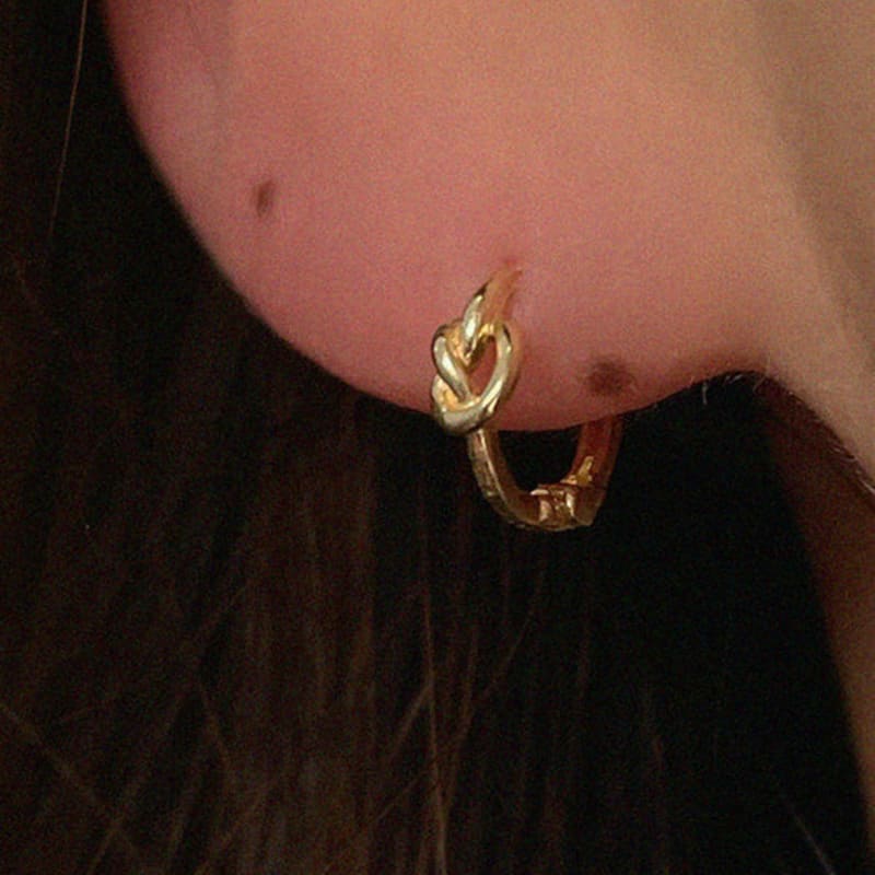 MARQUEMENT 10K 14K Mini Krakeling Enkele One-Touch Oorbellen (Individueel)