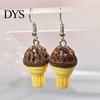 Women Dangle Earrings 1 Pair Cute Ice Cream Earrings, Fun Imitation Party Food Drop Summer Jewelry Gifts for Girls Ear
