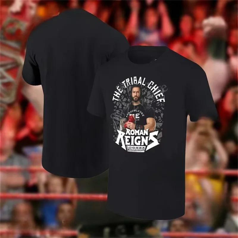 Roman Reigns Summer T Shirt Wrestling Round Neck Short Sleeved Tshirt Boxing Champion Gym Quick Drying Clothes Training Tee Tops