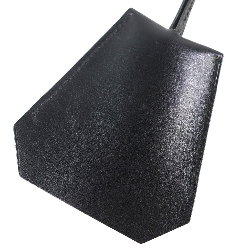 Excellent HERMES Necklace Margiela period leather clochette black leather Women Used
