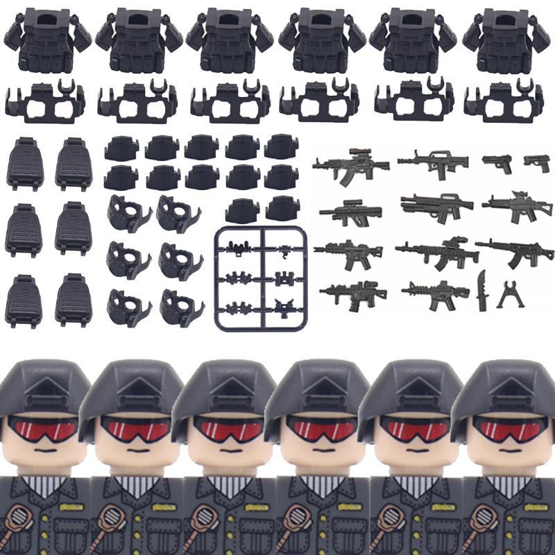 City SWAT Ghost Commando Figures Building Blocks Modern Police Special Forces UN Army Soldier Military Weapone Bricks Toys