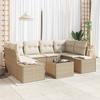 Garden Sofa Set with Cushions 8 Pcs Beige and Cream Poly Rattan