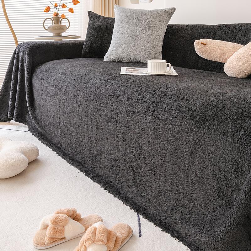 Sofa Cover Cloth Simple and High-End Winter Plush Cushion All-Inclusive Sofa Cover Living Room Sofa Towel Can Be Covered