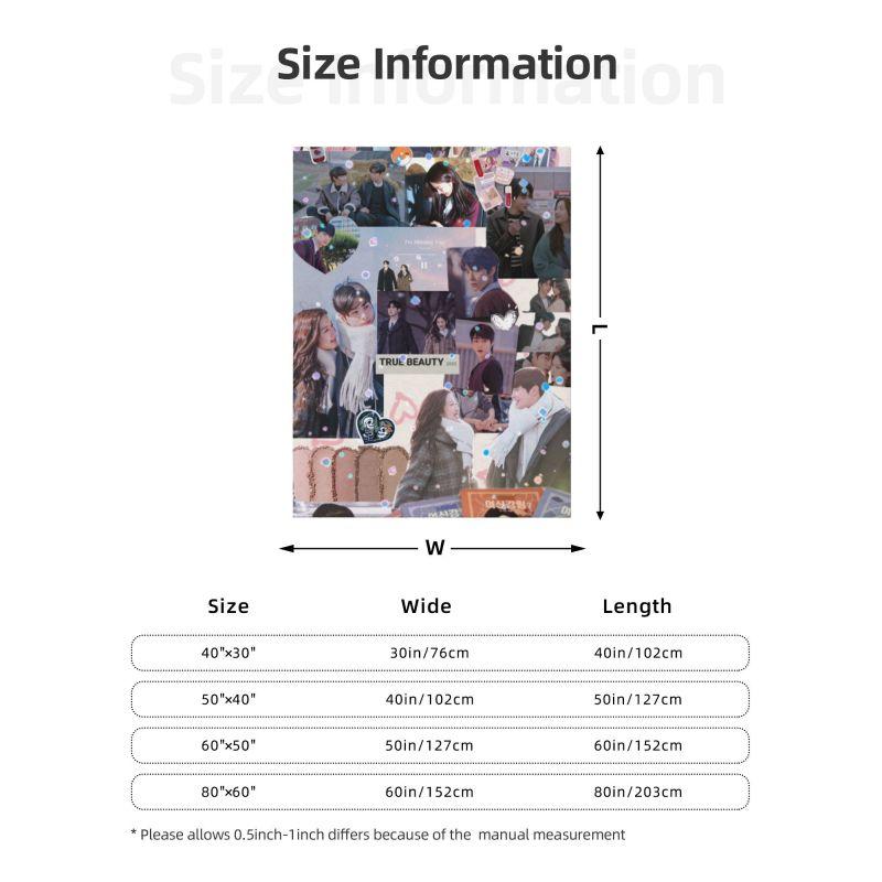 Custom True Beauty Blankets Warm Flannel Hwang In Youp Cha EunWoo Throw Blanket for Sofa Office Bedspreads