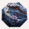 Bat Moon Automatic Folding Umbrella  8 Ribs, Durable Iron Frame, Bright Color Pattern Compact Travel Umbrella, Suitable for Outdoor, Beach a