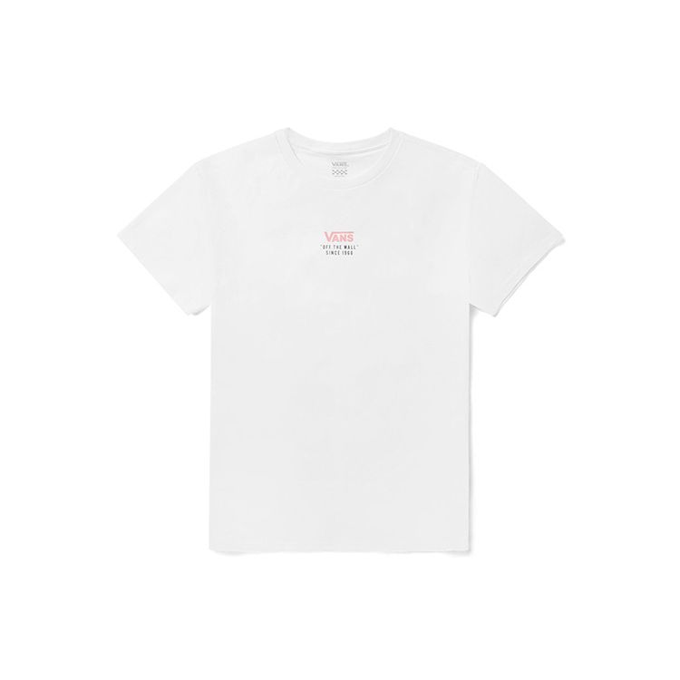 Vans Letter Print American Vintage Crew Neck Short Sleeve T-Shirt Women T-Shirts White VN0A5F1TWHT