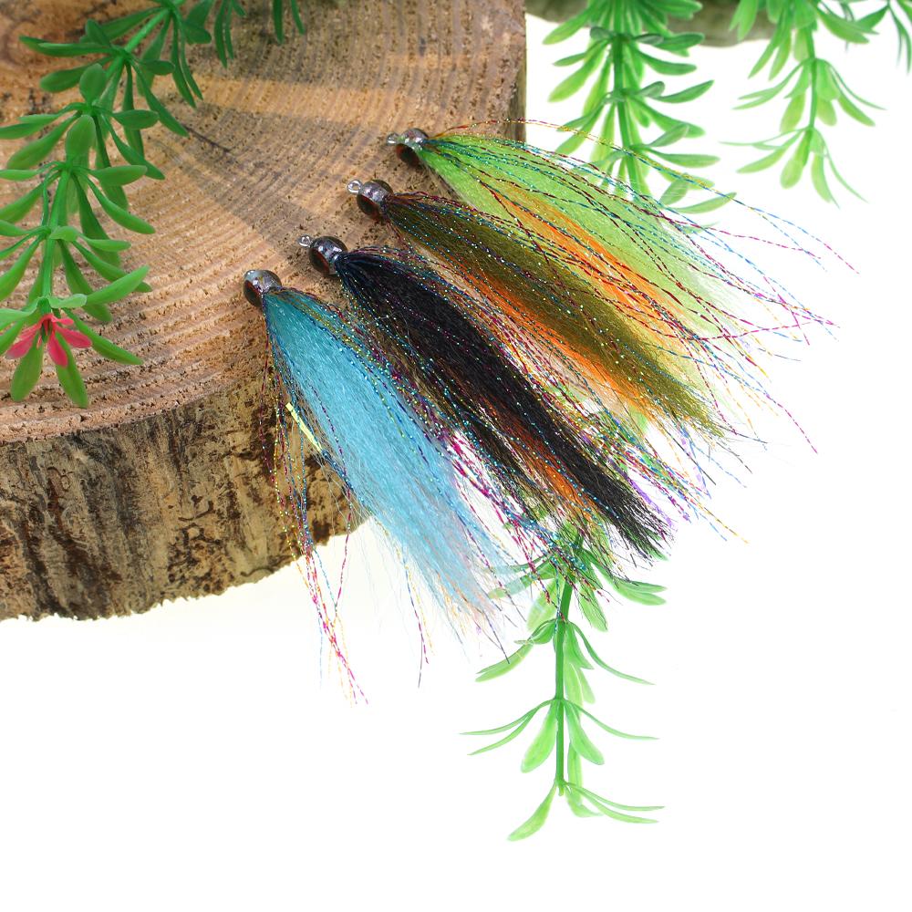 1PC 3D Epoxy Fish Eyes Minnow Streamer Synthetic Fiber Artificial Bait Trout Bass Salmon Bluefish Tarpon Steelhead Fishing Lure