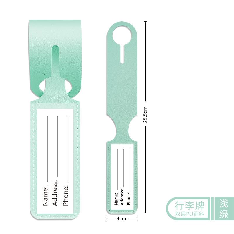 Fashion Cute Luggage Tag PU Anti Loss Travel Luggage Tag Solid Color Luggage Tags Suitcase Tag ID Name Label Travel Accessories