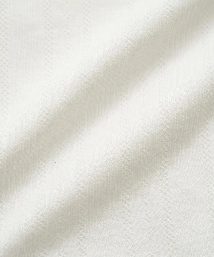 Deobanes Cotton Eyelet Button Top_White