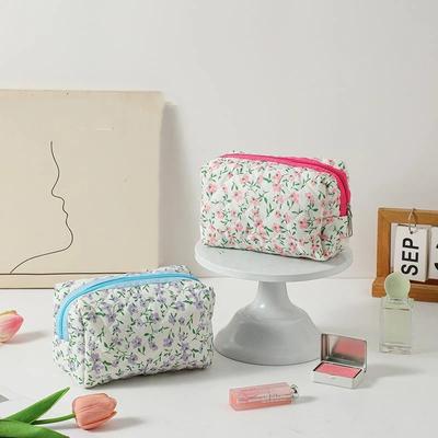1PC Portable Small Flower Printed Storage Bag Travel Makeup Case Women Toiletry Bag For Girls Traveling