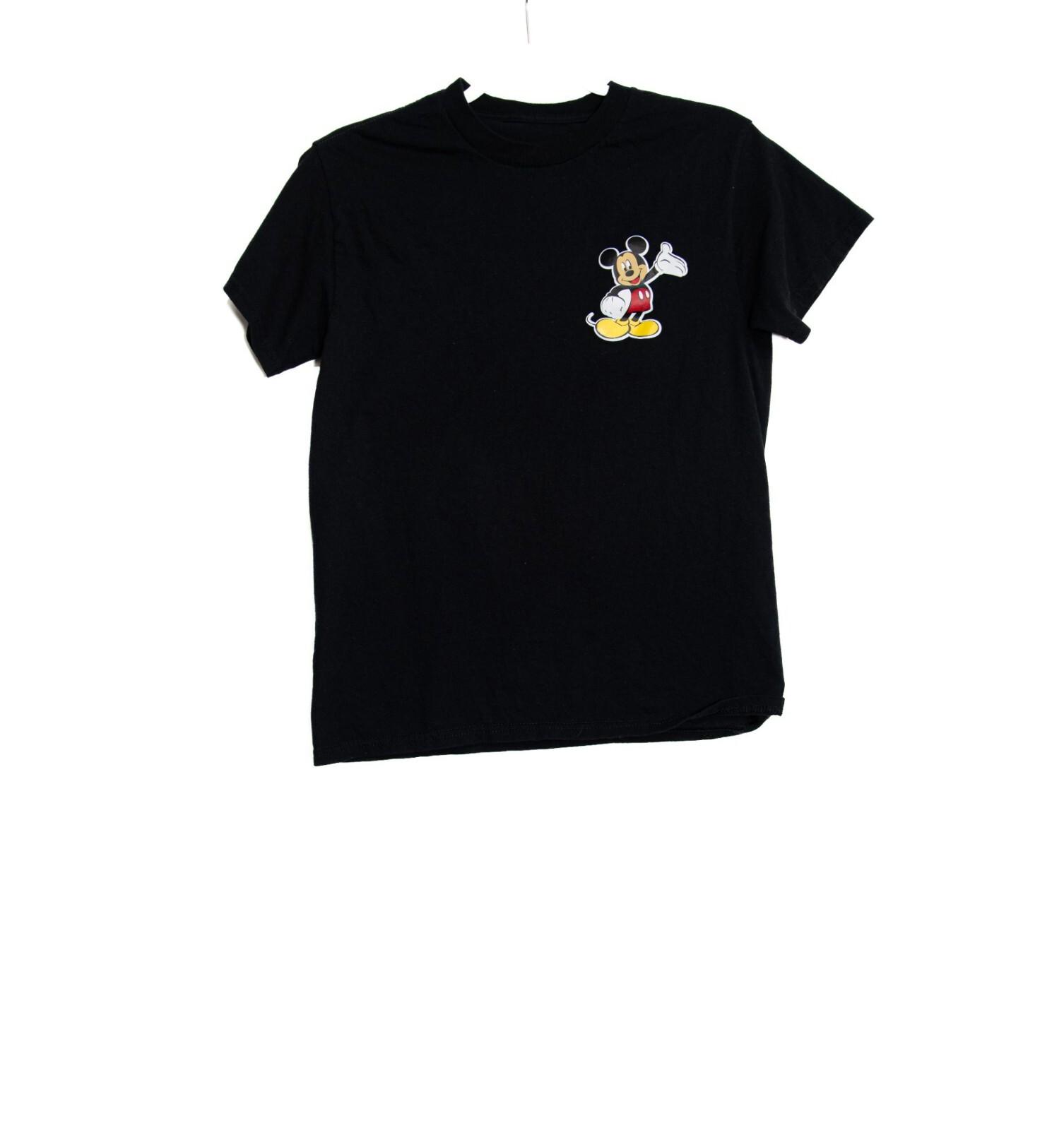 Disney Black Mickey Mouse Graphic T-Shirt Short Sleeve Cotton Unisex Casual Wear XXL