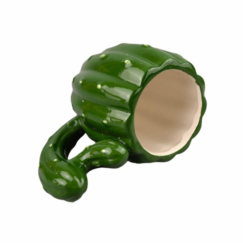 Nordic Creative Cactus Ceramic Water Cup Mug Couple Gift Cup Plant Shape Creative 3D Advertising Cup