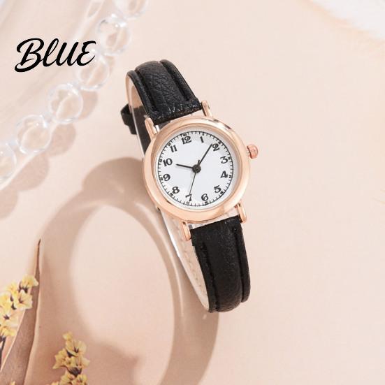 Lightweight Ladies Watch Women Round Dial with Faux Leather Strap