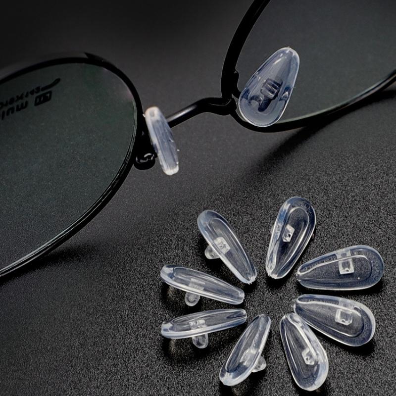 10/100pcs Eyeglasses Nose Pads with Screwdriver Soft Silicone Airbag Glasses Anti-slip Nose Pad Screw Replacement Repair Tools
