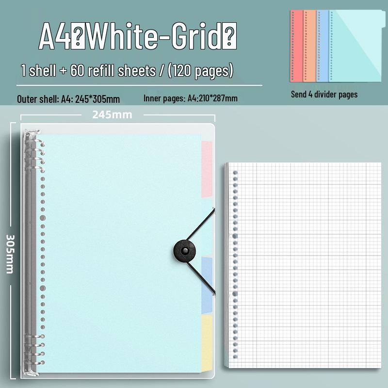 Comfort Grip Thick Ring Binder Notebook, B5/A4 Loose-Leaf Refill, Ideal for Junior High Students