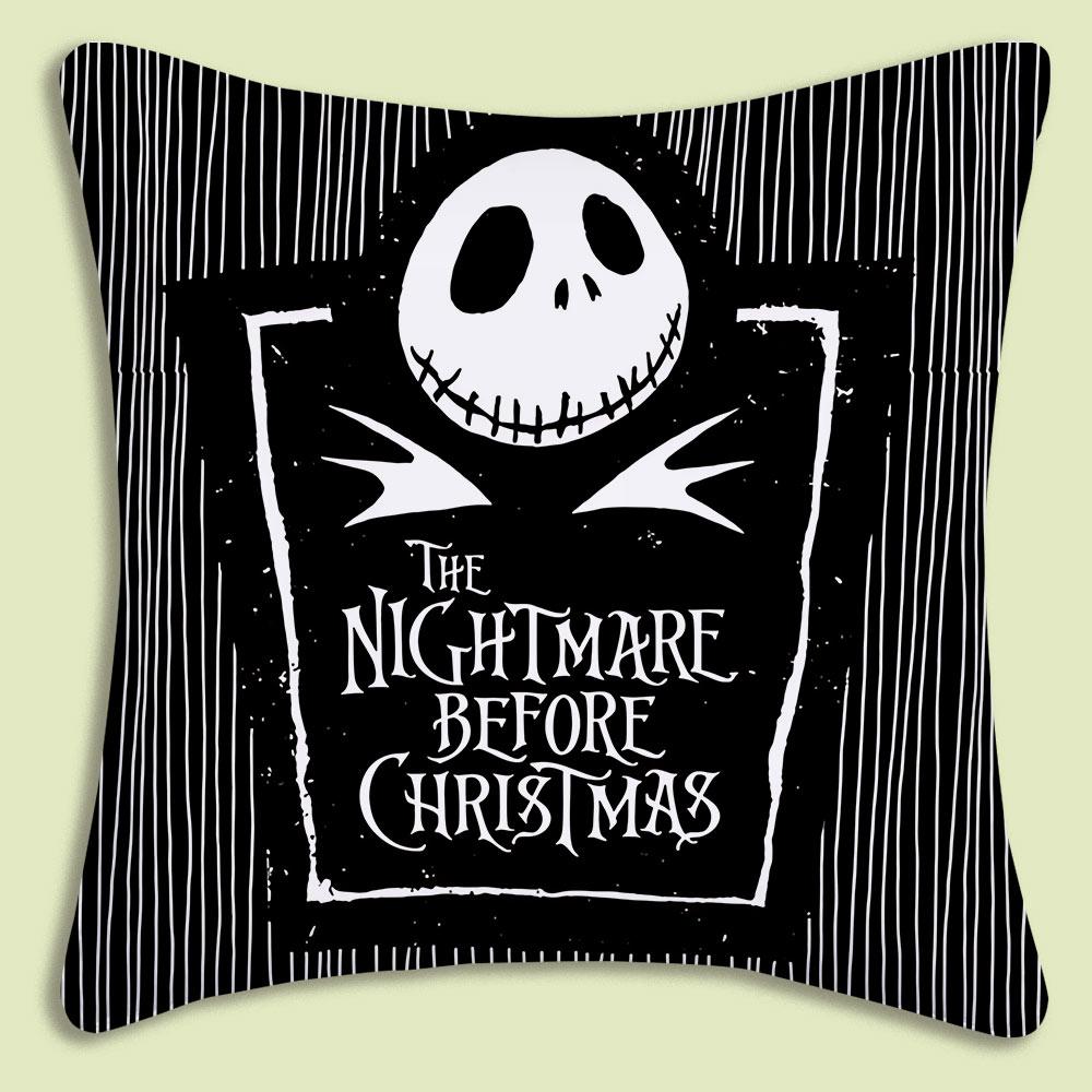 Halloween Skull Jack Sally Pillow Covers Cartoon Sofa Decorative Home Double-Sided Printing Short Plush Cute Cushion Cover