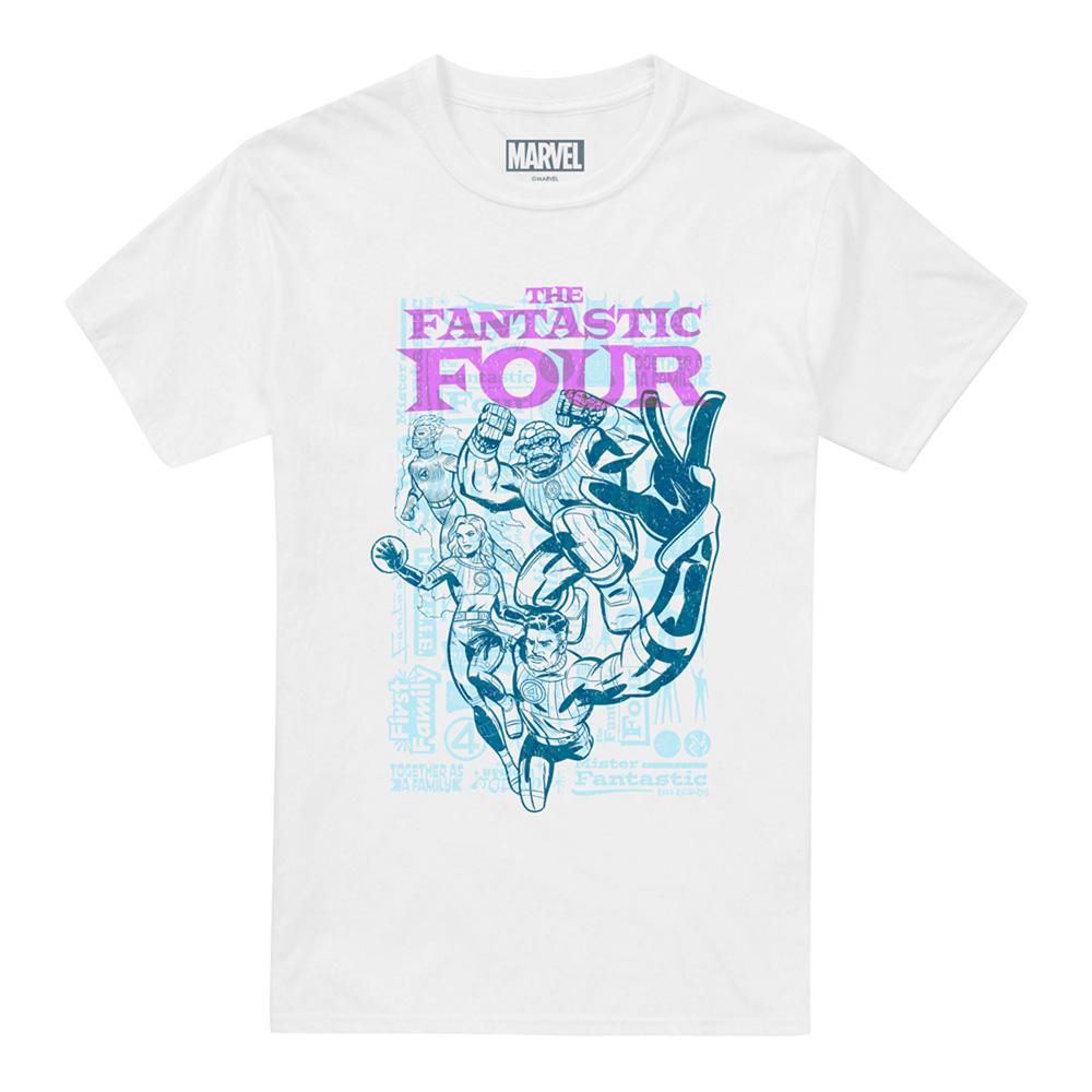 Fantastic Four Unisex Adult Lineart Heroic First Family T-Shirt