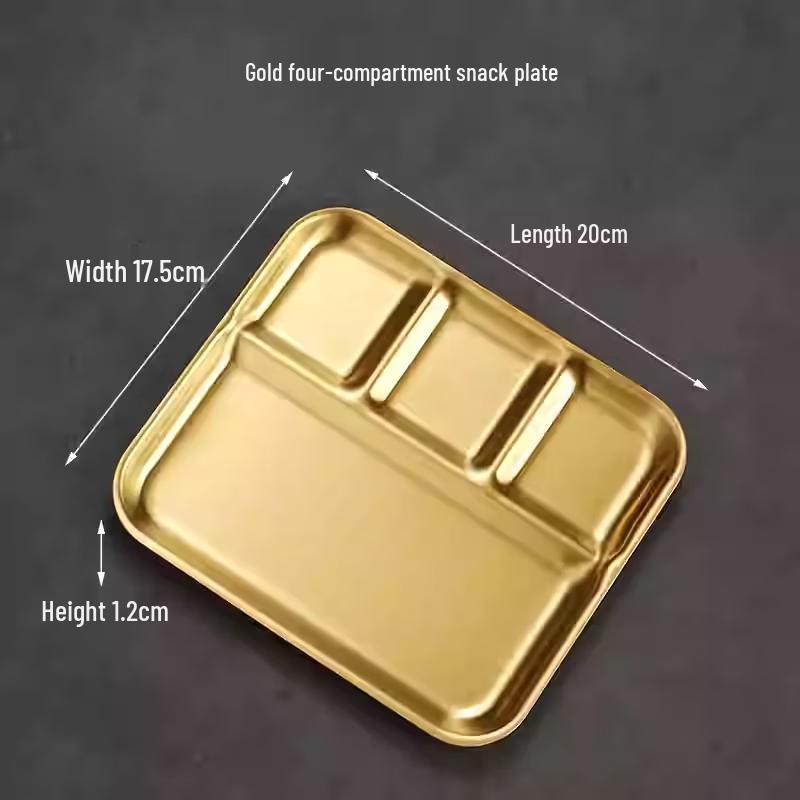 Korean Style 304 Stainless Steel BBQ Plate with Divided Tray