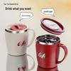 304 Stainless Steel Insulated Coffee Mug with Lid and Anti-Scald Handle - Stylish Office Cup