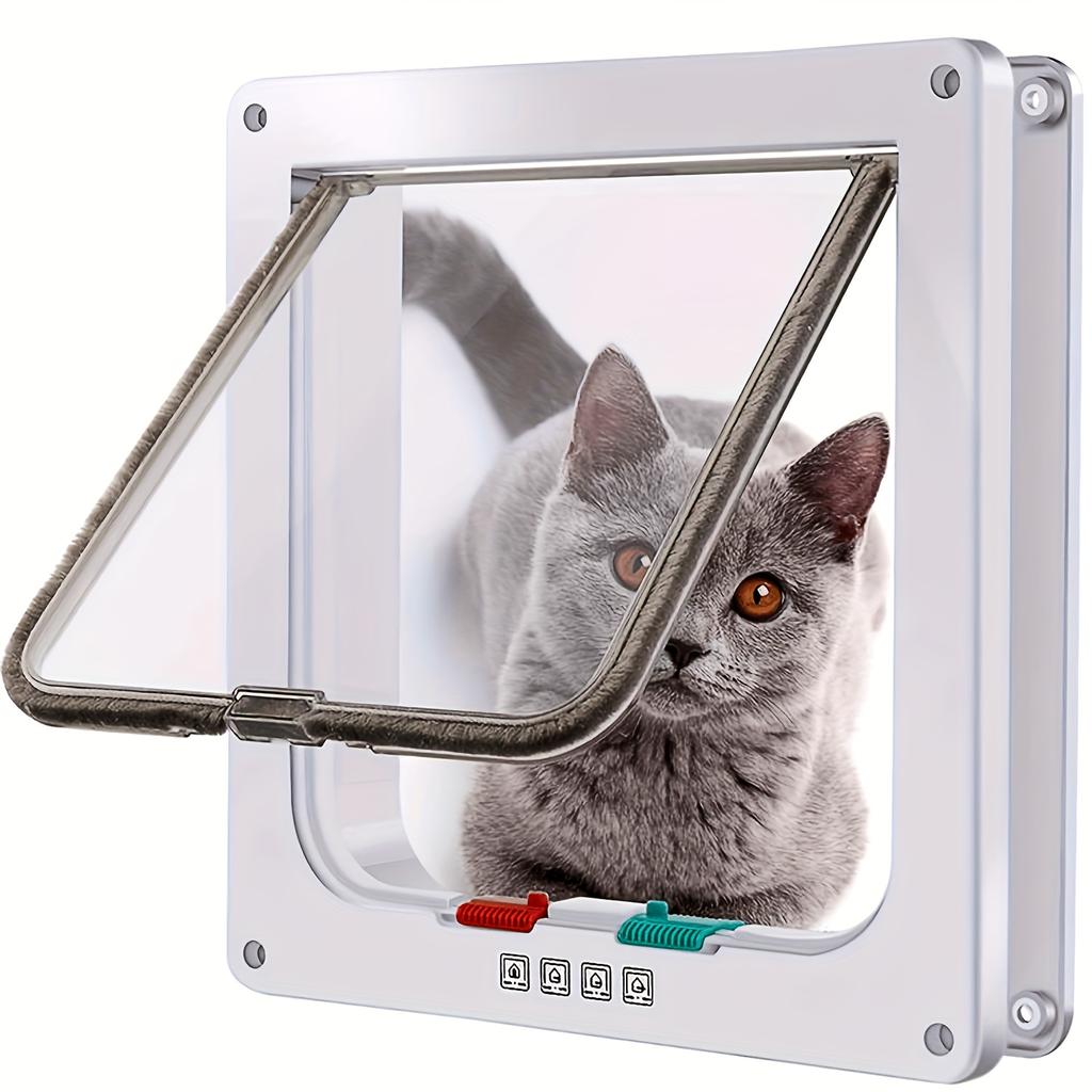 ABS Pet Door for Cats and Dogs, Weatherproof 4-Way Lock, Easy Installation and Free Entry, Multiple Sizes M, L and XL