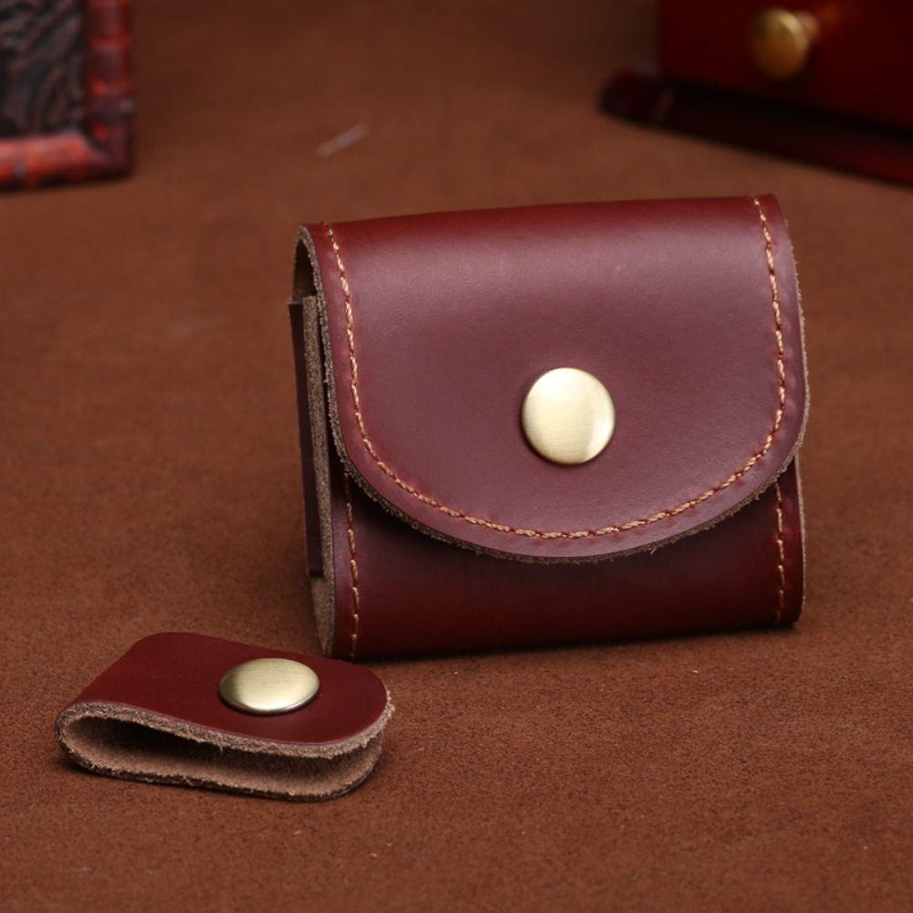 Mini Leather Data Cable Storage Box Waterproof Leather Wallet Portable Mini Coin Purse  Female