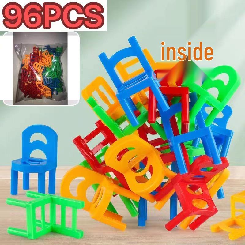 Kindergarten Stacking Chairs & Building Block Educational Toy for Parent-Child Balance Training