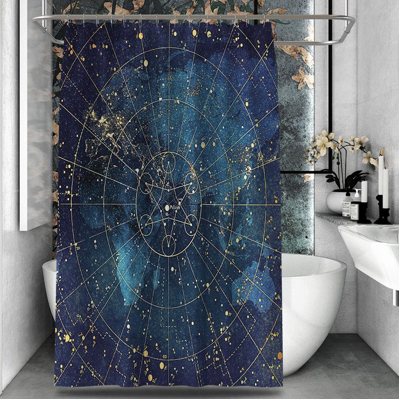 Badezimmer verdickter wasserdichter Vorhang, schimmelfester Duschvorhang, Duschtrennwand-Vorhang, Duschvorhang, Badezimmer-Vorhang, kostenlose Perforation