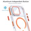 For iPhone 17 Pro Max Magnetic Case TPU Acrylic Clear Phone Back Cover with Lens Protector Kickstand