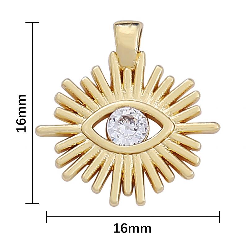 Módní Zirkon Mosaz Smalt Ruka Srdce Evil Eye Charm Přívěsek na náramek Náhrdelník Náušnice Výroba DIY doplňků šperků