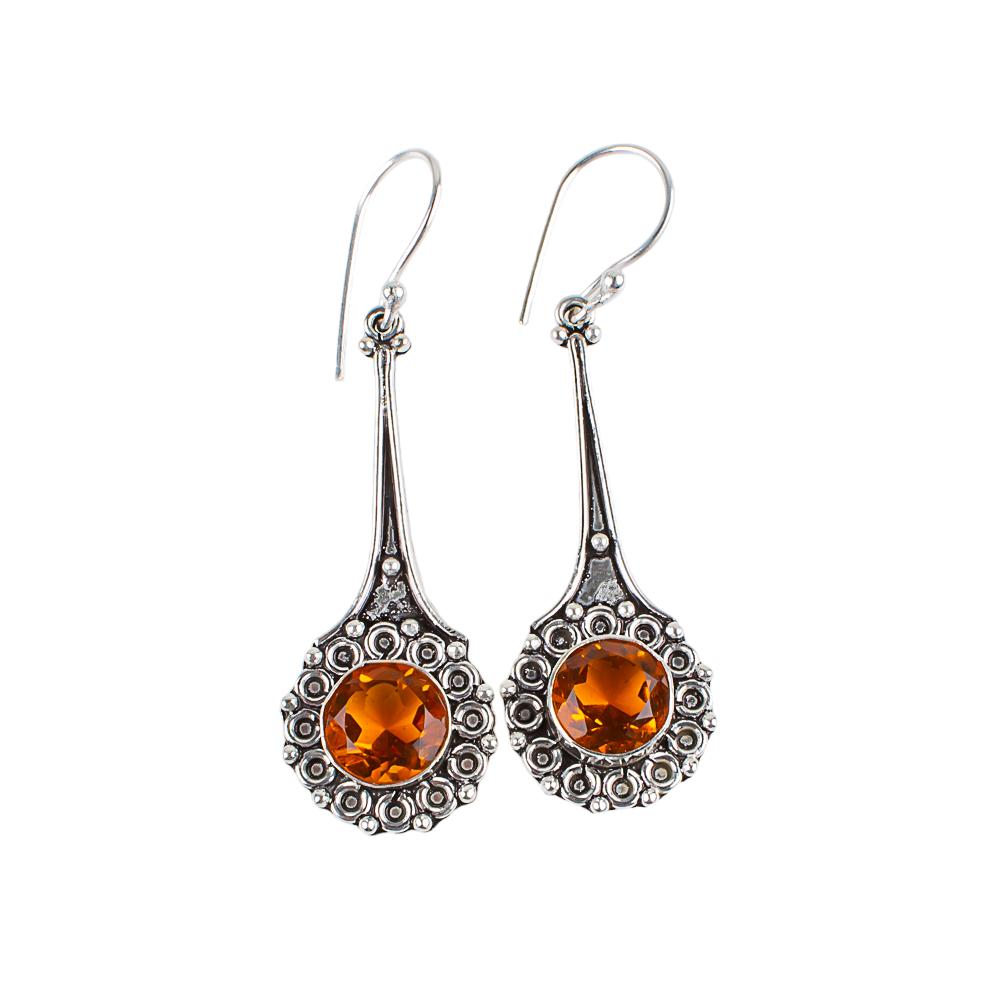 Citrine Gemstone 925 Sterling Silver Jewelry Handmade Drop/Dangle Earrings 2.52" EE-77-4