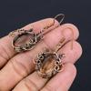 Smoky Topaz Earrings Gemstone Jewelry, 999 Copper Wire Wrapped Earrings, Handmade Beautiful Jewelry Earrings