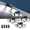 Outdoor Waterproof Solar Light with Motion Sensor 3-Head 200+ LEDs Security Light for Porches Garages Yard Entrances