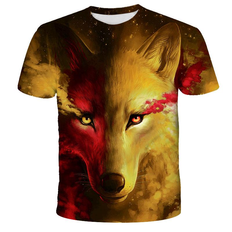 Tričko Lovers Wolf Pánská trička Pro muže Doprava zdarma Top Tričko Krátký rukáv Camiseta Tričko s 3D potiskem