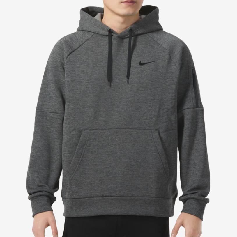 Nike Solid Logo Comfort Warm Training Hoodie With Drawstring Men Hoodie Dark-Grey DQ4835-071
